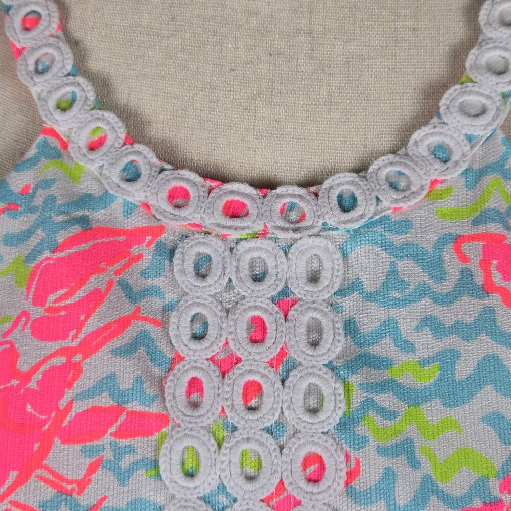 Lilly Pulitzer Size 8 Pearl Shift Dress in Resort White Pop Up Lobstah Roll NWT - Picture 4 of 14